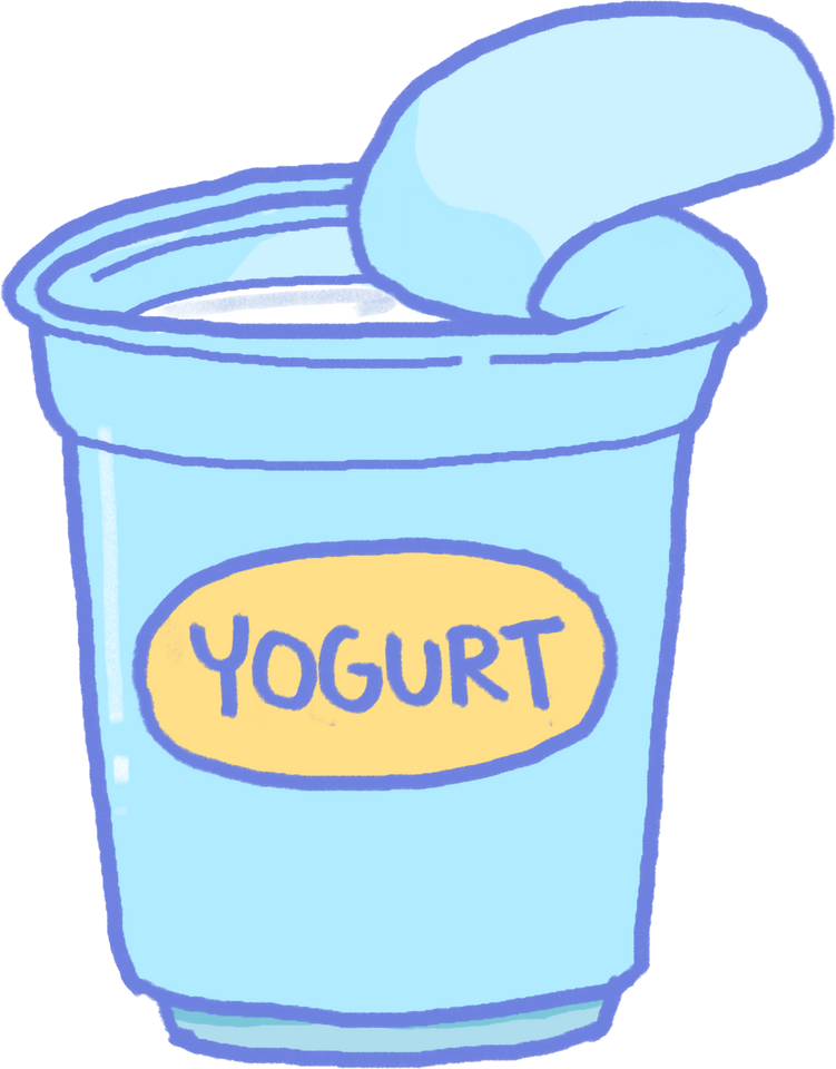 A cup of Yogurt, cute cartoon hand drawing